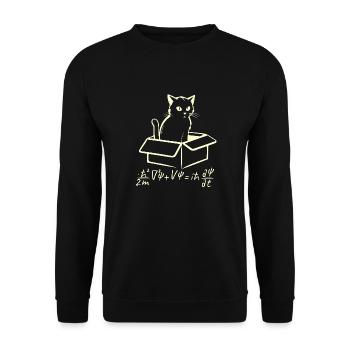 Schrödingers Katze - Unisex Pullover - Schwarz - Vorne - Alina (178cm) & Michal (187cm)