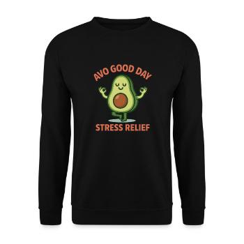 Avo Good Day Avocado Yoga Pun - Unisex Sweatshirt - black - Front - Alina (178cm) & Michal (187cm)