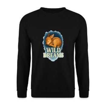 Rêves sauvages – Fauve endormi - Sweat-shirt Unisexe - noir - Devant - Alina (178cm) & Michal (187cm)