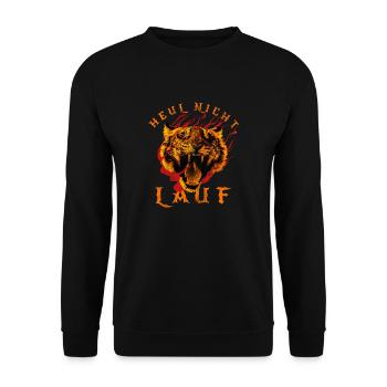 Heul nicht, Lauf! - Laufen, Joggen, Sport, Läufer - Unisex Pullover - Schwarz - Vorne - Alina (178cm) & Michal (187cm)