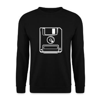 Retro Floppy Disk - Unisex Sweatshirt - black - Front - Alina (178cm) & Michal (187cm)