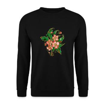 Blumen - Unisex Pullover - Schwarz - Vorne - Alina (178cm) & Michal (187cm)