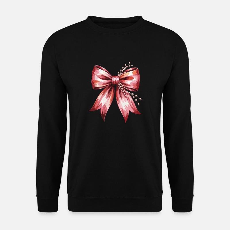 Elegante Schleife mit Perlen & Zweigen - Unisex Pullover - Schwarz
