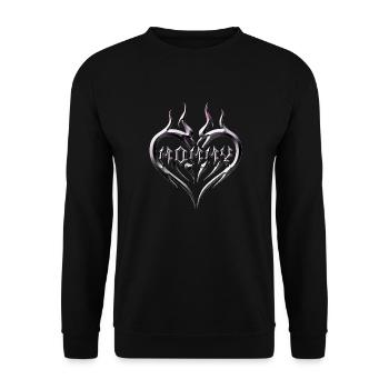 Tribal Heart Tattoo for Emo and Goth - Unisex Sweatshirt - black - Front - Alina (178cm) & Michal (187cm)