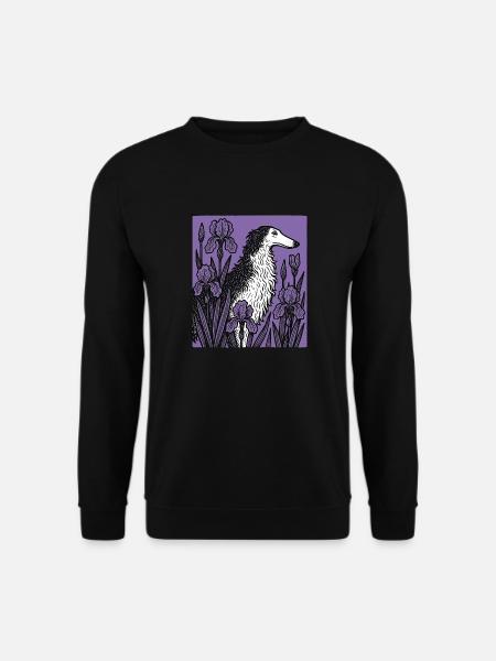 Elegante lila Barsoi skurrile Hundekunst - Unisex Pullover - Schwarz