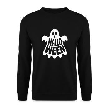 Halloween Ghost - Cool Spooky Logo - Unisex Sweatshirt - black - Front - Alina (178cm) & Michal (187cm)