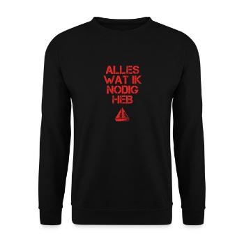 presentje wat ik nodig selgeln segelschiff boat sa - Unisex Pullover - Schwarz - Vorne - Alina (178cm) & Michal (187cm)