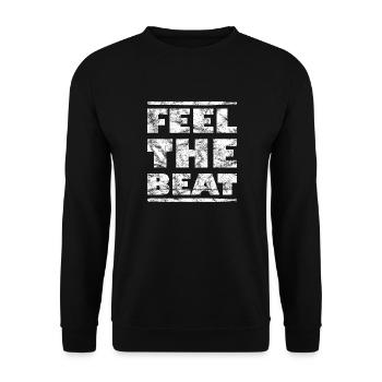 Vintage Feel the beat Drumsticks - Unisex Pullover - Schwarz - Vorne - Alina (178cm) & Michal (187cm)
