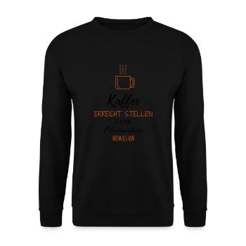 Kaffee Motivation Lustig Büro Geschenk Idee - Unisex Pullover - Schwarz - Vorne - Alina (178cm) & Michal (187cm)