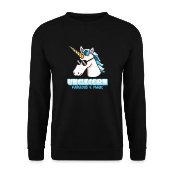 Unclecorn Sunglasses Uncle Unicorn Gift - Unisex Sweatshirt - black - Front - Alina (178cm) & Michal (187cm)