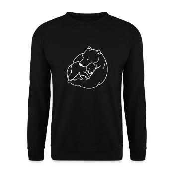 Eisbär Kind Kuscheln - Unisex Pullover - Schwarz - Vorne - Alina (178cm) & Michal (187cm)