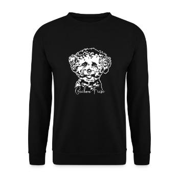 BICHON FRISE Portrait Chiens Wilsigns - Sweat-shirt Unisexe - noir - Devant - Alina (178cm) & Michal (187cm)