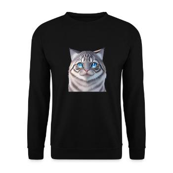 The White Cat - Unisex Sweatshirt - black - Front - Alina (178cm) & Michal (187cm)