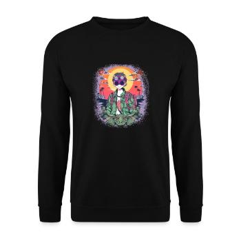 present idea bday birthday geek happy gift present - Unisex Sweatshirt - black - Front - Alina (178cm) & Michal (187cm)