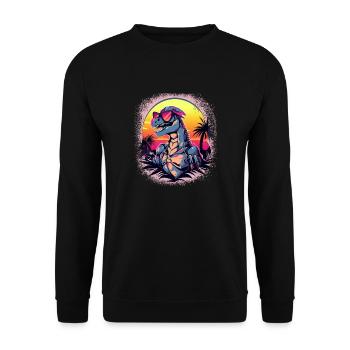 Old Fun 2004 Birthday Sayings Geek Joke Bday Trex - Unisex Sweatshirt - black - Front - Alina (178cm) & Michal (187cm)