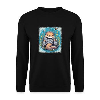 present present idea joke aquatic animal - Unisex Pullover - Schwarz - Vorne - Alina (178cm) & Michal (187cm)