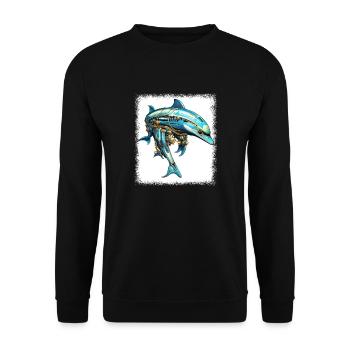 Caribbean Dolphin Lover Aquatic Environment - Unisex Sweatshirt - black - Front - Alina (178cm) & Michal (187cm)