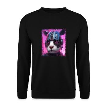 Gift Funky Flower Power Global Peace Happy Peace - Unisex Sweatshirt - black - Front - Alina (178cm) & Michal (187cm)