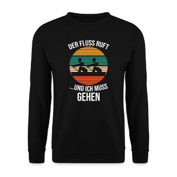 Rudern Ruderer Ruder Geschenk - Unisex Pullover - Schwarz - Vorne - Alina (178cm) & Michal (187cm)