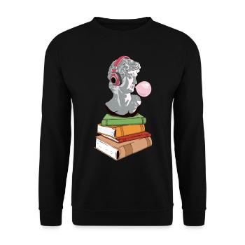Downtown Girl Aesthetic Statue Of David Coquette - Unisex Sweatshirt - black - Front - Alina (178cm) & Michal (187cm)