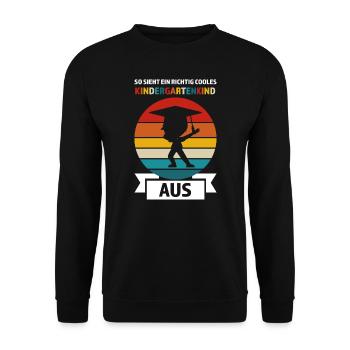 Kindergarten Anfang Kita-Start Geschenk - Unisex Pullover - Schwarz - Vorne - Alina (178cm) & Michal (187cm)