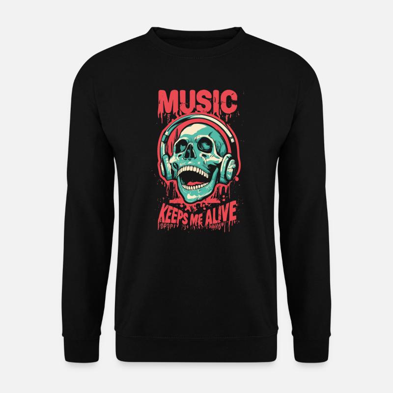 Music Keeps Me Alive - Motive 1 - Unisex Pullover - Schwarz