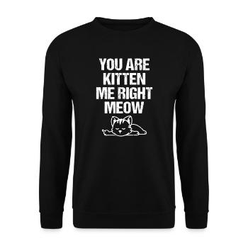 Tu es chaton moi en ce moment Katzen Spruch - Sweat-shirt Unisexe - noir - Devant - Alina (178cm) & Michal (187cm)