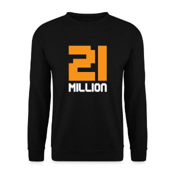 21 Millionen Bitcoin - Unisex Pullover - Schwarz - Vorne - Alina (178cm) & Michal (187cm)