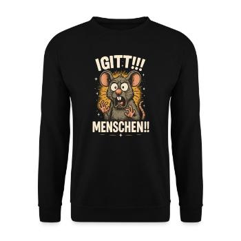 Yuck, I hate people, funny sayings - Unisex Sweatshirt - black - Front - Alina (178cm) & Michal (187cm)