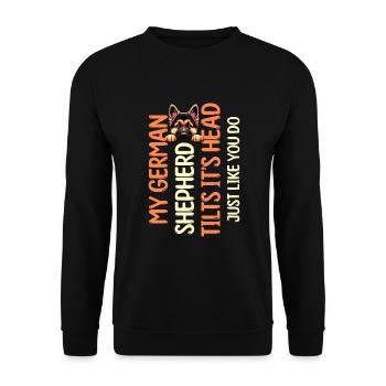 Mon berger allemand penche la tête comme vous - Sweat-shirt Unisexe - noir - Devant - Alina (178cm) & Michal (187cm)