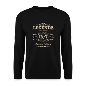 Legenden wurden 1971 in limitierter Auflage geboren - Unisex Pullover - Schwarz - Vorne - Alina (178cm) & Michal (187cm)