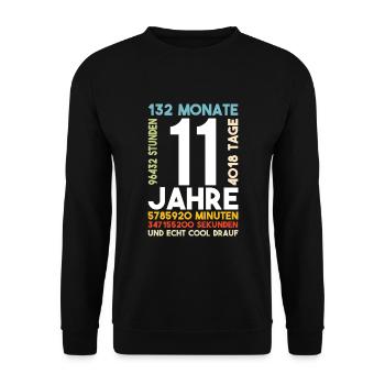 11 Jahre Geburtstag Kind Cool drauf Geschenk - Unisex Pullover - Schwarz - Vorne - Alina (178cm) & Michal (187cm)