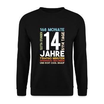 14 Jahre Geburtstag Kind Cool drauf Geschenk - Unisex Pullover - Schwarz - Vorne - Alina (178cm) & Michal (187cm)