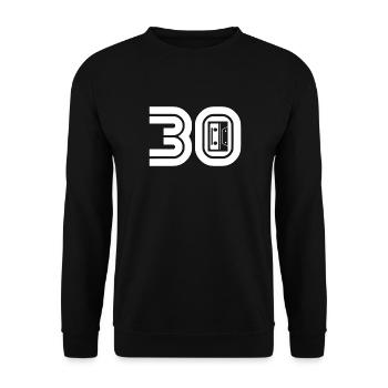 30 Musik Fan Retro Kassette Musik - Unisex Pullover - Schwarz - Vorne - Alina (178cm) & Michal (187cm)
