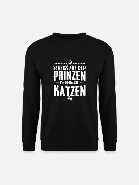 Katzen Shirt Katzenprinz - Unisex Pullover - Schwarz