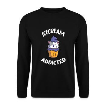 lila eis naschkatze icecreame addicted très perri - Sweat-shirt Unisexe - noir - Devant - Alina (178cm) & Michal (187cm)