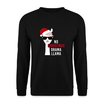 Lama de Noël pas de lama dramatique de Noël lama - Sweat-shirt Unisexe - noir - Devant - Alina (178cm) & Michal (187cm)