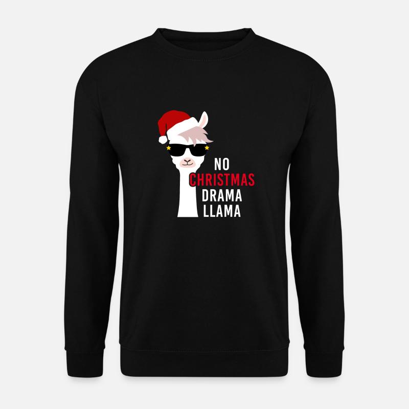 Weihnachten lama no christmas drama llama - Unisex Pullover - Schwarz
