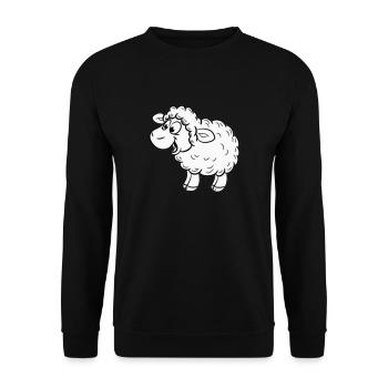 Kleines Baby-Schaf Schäfchen - Unisex Pullover - Schwarz - Vorne - Alina (178cm) & Michal (187cm)