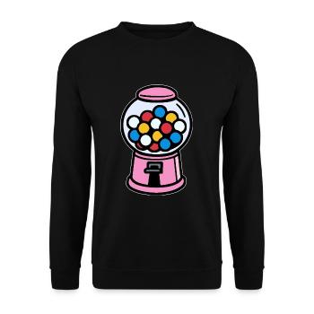 Pinker Retro Kaugummiautomat - Unisex Pullover - Schwarz - Vorne - Alina (178cm) & Michal (187cm)