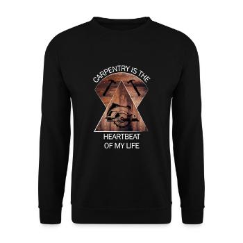 Charpentier, charpentier, charpentier, charpentier, artisan, bois - Sweat-shirt Unisexe - noir - Devant - Alina (178cm) & Michal (187cm)