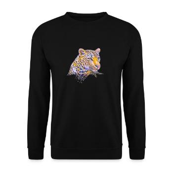 Leopard - Unisex Pullover - Schwarz - Vorne - Alina (178cm) & Michal (187cm)