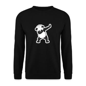 panda - Unisex Pullover - Schwarz - Vorne - Alina (178cm) & Michal (187cm)
