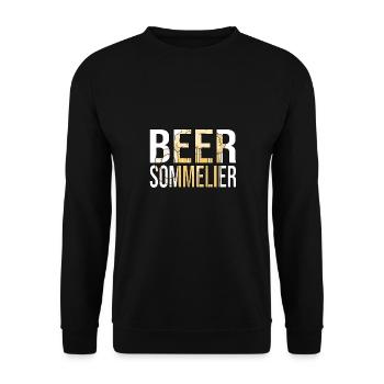 Bier Spruch Biertrinker Geschenk Biersommelier - Unisex Pullover - Schwarz - Vorne - Alina (178cm) & Michal (187cm)