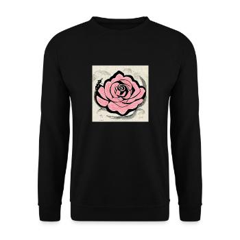 Rose japonaise - Sweat-shirt Unisexe - noir - Devant - Alina (178cm) & Michal (187cm)