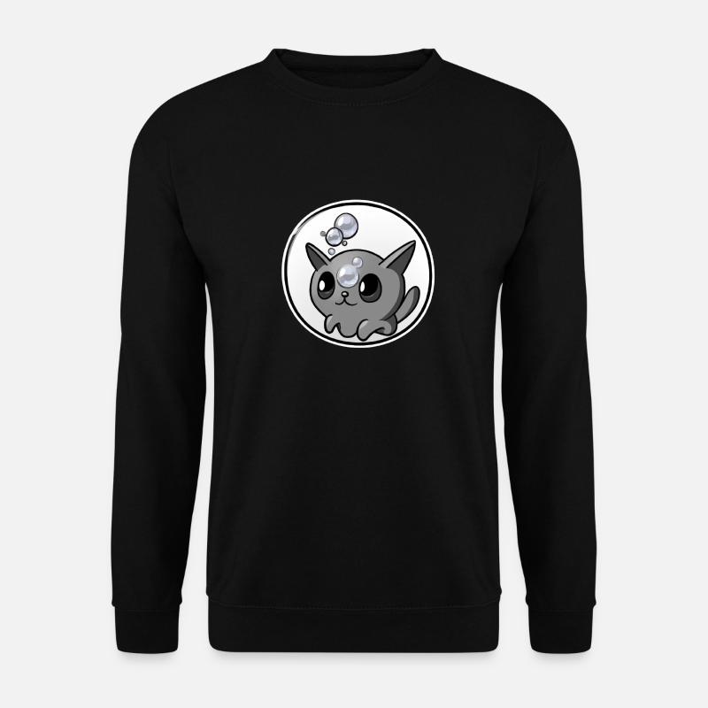 Seifenblasen Katze - Unisex Pullover - Schwarz