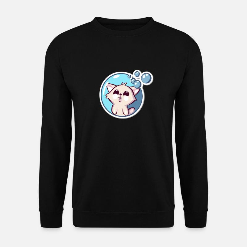 Seifenblasen Katze - Unisex Pullover - Schwarz