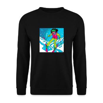 Retro skis on the valley run - Unisex Sweatshirt - black - Front - Alina (178cm) & Michal (187cm)