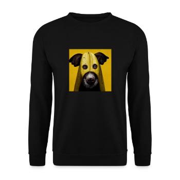 Banana Dog - Unisex Sweatshirt - black - Front - Alina (178cm) & Michal (187cm)