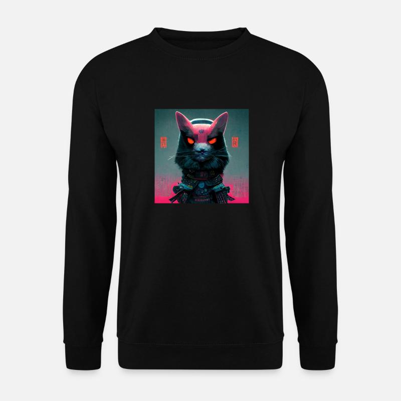 Samurai Katze futuristisches Universum - Unisex Pullover - Schwarz